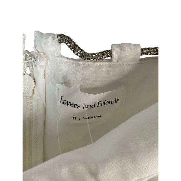 Lovers and Friends Charlotte Midi Dress Crystal Embellished Bridal Formal XS - Picture 9 of 13